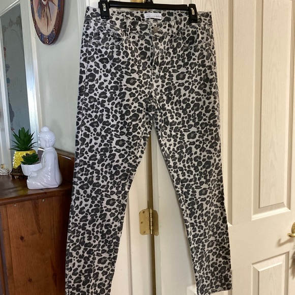 LOFT Denim - Loft leopard straight leg jeans, size 4